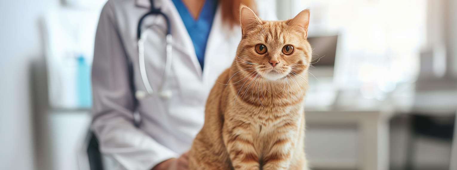 Eine Katze wird in einer Tierklinik untersucht.